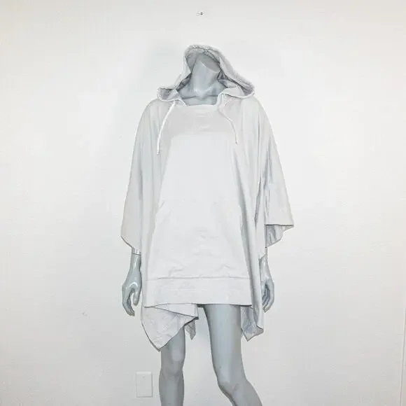 Jenni Kayne Light Gray Hoodie Poncho cape sweatshirt women's OS Kangaroo pocket - Picture 4 of 12